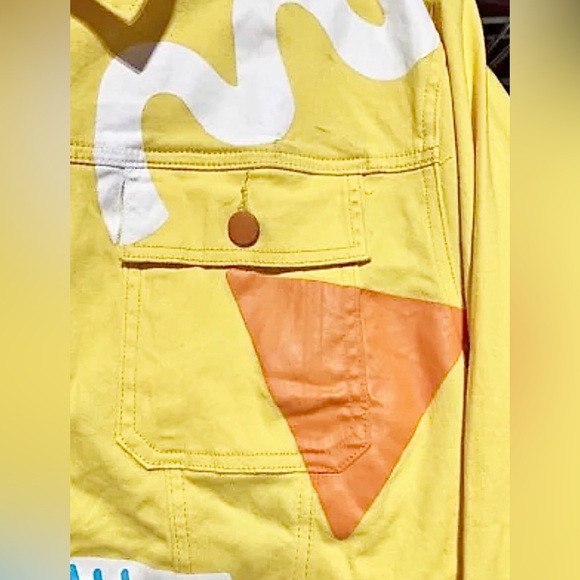 Size Large…….Special Yellow Artie Painted Colorful Jacket.  New…..Zig Zag - Picture 4 of 8